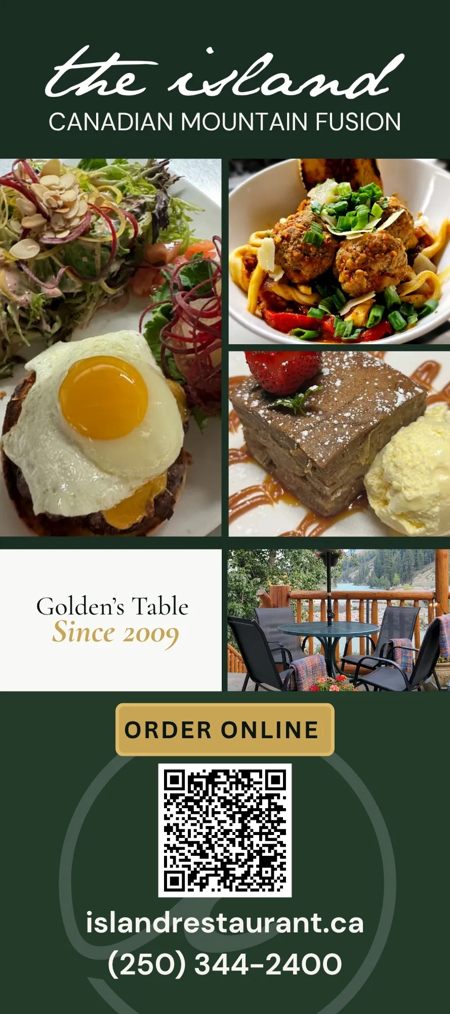 The Island Restaurant Rack Card Front