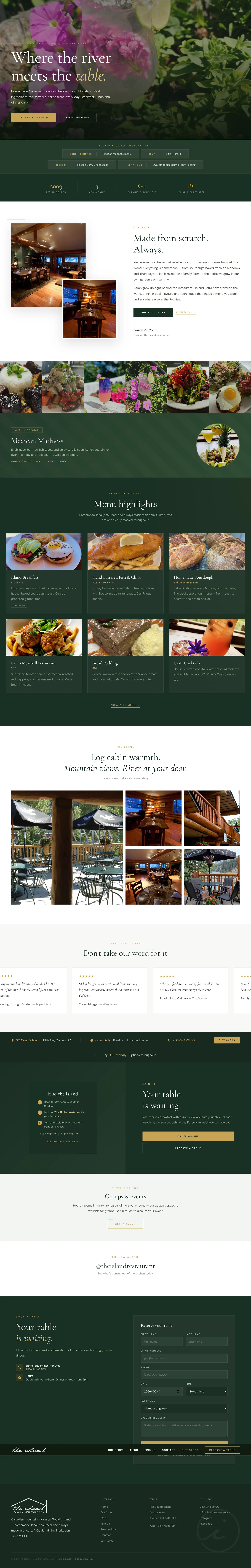 The Island Restaurant Website